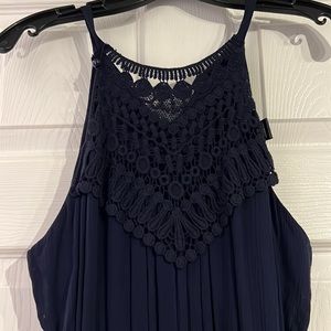 Aqua navy summer dress